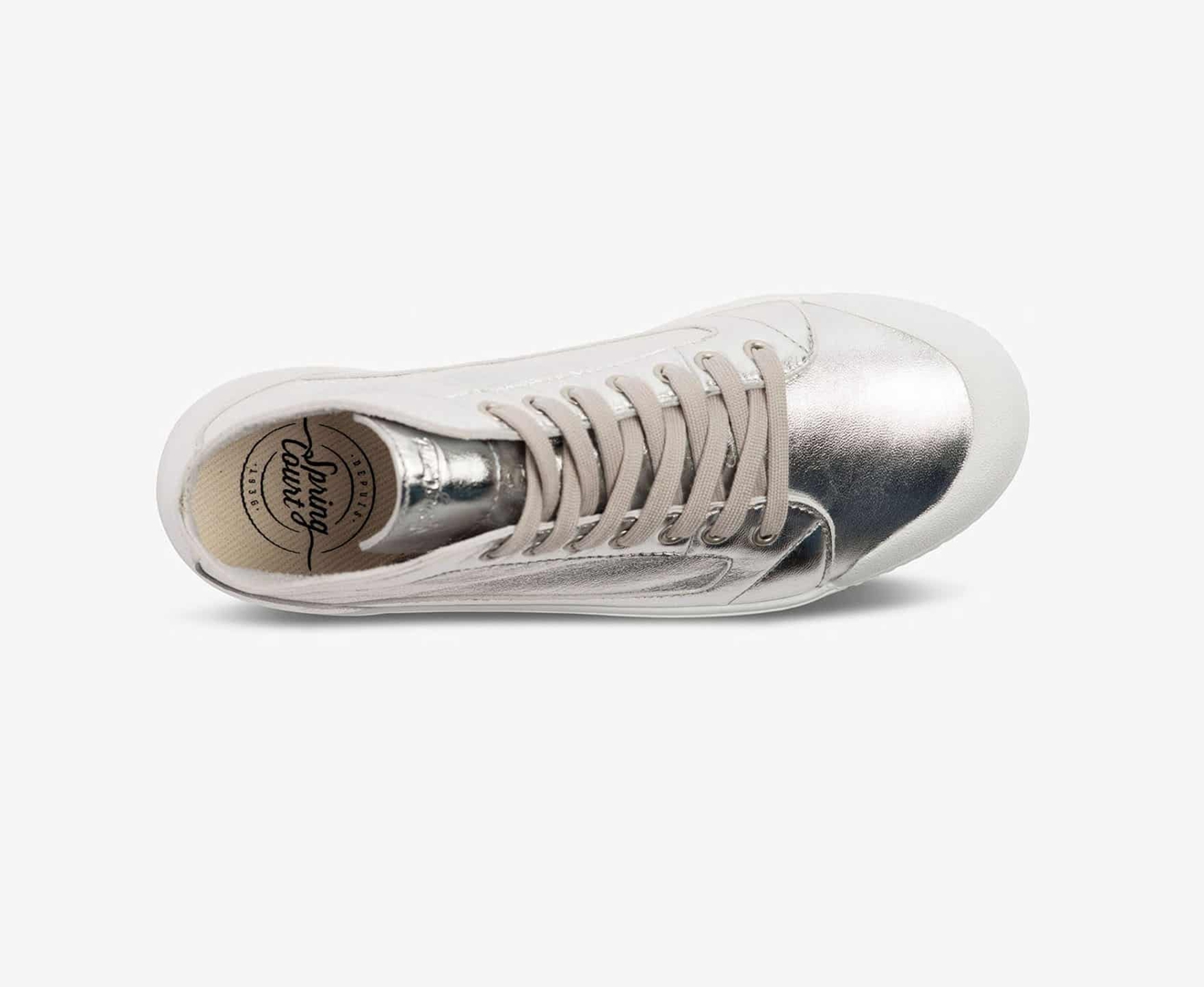 Spring Court M2 LAMBSKIN Men's Trainers Silver | South Africa-48SUTDKCY